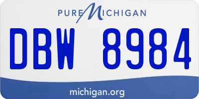 MI license plate DBW8984