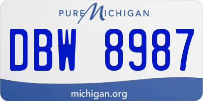 MI license plate DBW8987