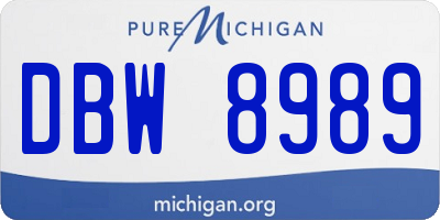MI license plate DBW8989