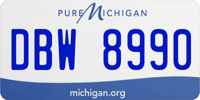 MI license plate DBW8990