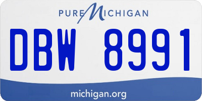 MI license plate DBW8991