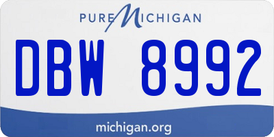 MI license plate DBW8992