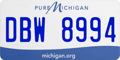 MI license plate DBW8994