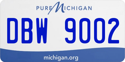 MI license plate DBW9002