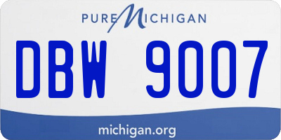 MI license plate DBW9007
