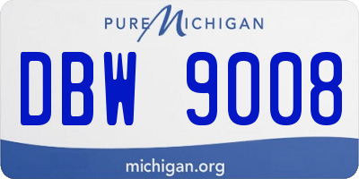 MI license plate DBW9008