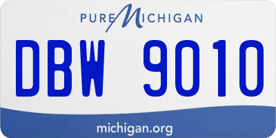 MI license plate DBW9010