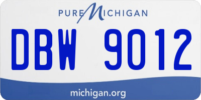MI license plate DBW9012
