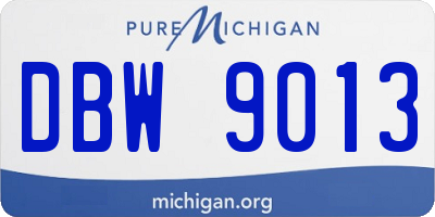 MI license plate DBW9013