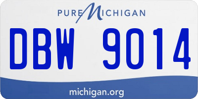 MI license plate DBW9014