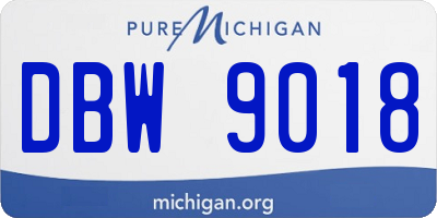 MI license plate DBW9018