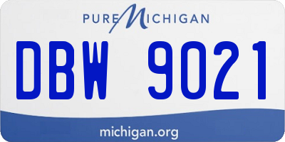 MI license plate DBW9021