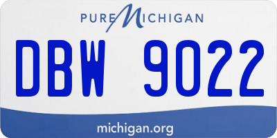MI license plate DBW9022