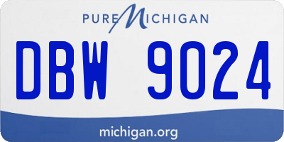 MI license plate DBW9024