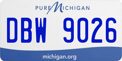 MI license plate DBW9026
