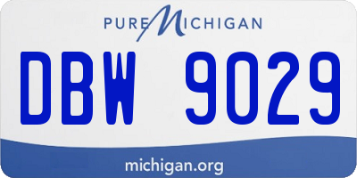 MI license plate DBW9029