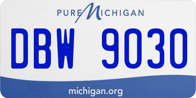 MI license plate DBW9030