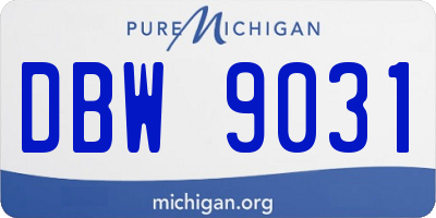 MI license plate DBW9031