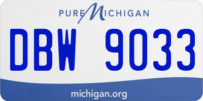 MI license plate DBW9033