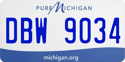 MI license plate DBW9034