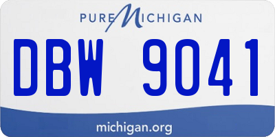 MI license plate DBW9041