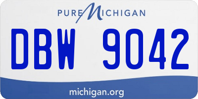 MI license plate DBW9042