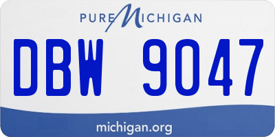 MI license plate DBW9047