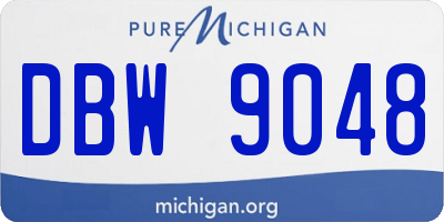 MI license plate DBW9048