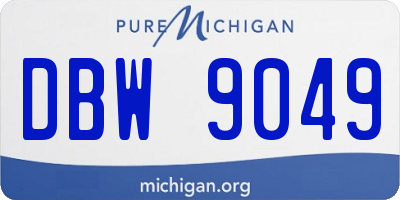 MI license plate DBW9049