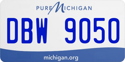 MI license plate DBW9050