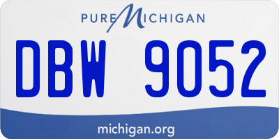 MI license plate DBW9052