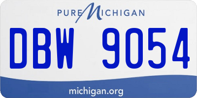 MI license plate DBW9054
