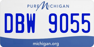 MI license plate DBW9055