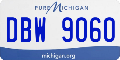 MI license plate DBW9060