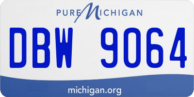 MI license plate DBW9064