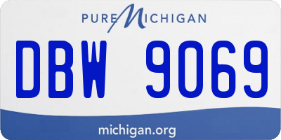 MI license plate DBW9069