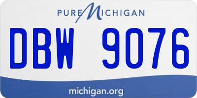 MI license plate DBW9076
