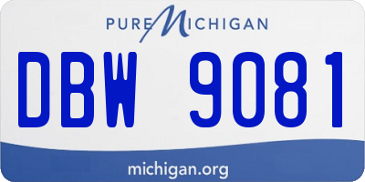MI license plate DBW9081