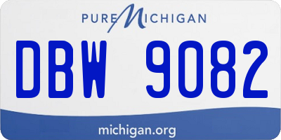 MI license plate DBW9082