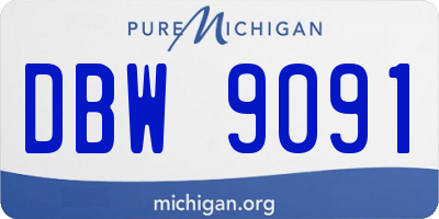 MI license plate DBW9091