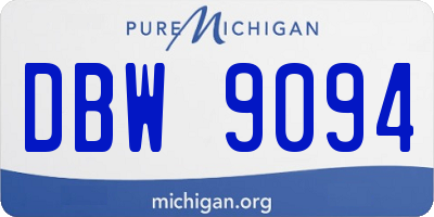 MI license plate DBW9094