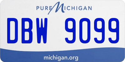 MI license plate DBW9099