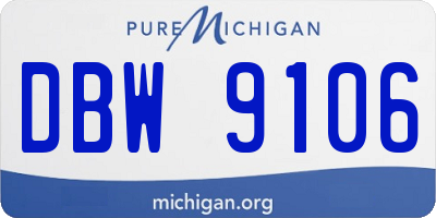 MI license plate DBW9106