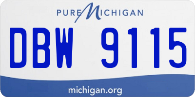 MI license plate DBW9115