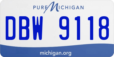 MI license plate DBW9118