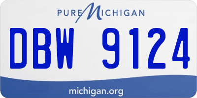 MI license plate DBW9124