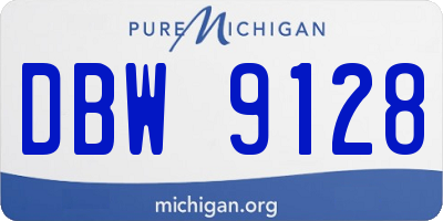 MI license plate DBW9128