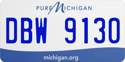 MI license plate DBW9130