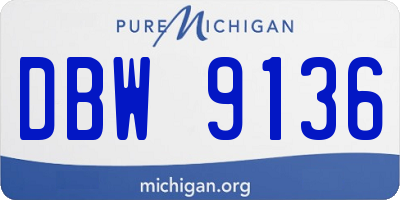 MI license plate DBW9136
