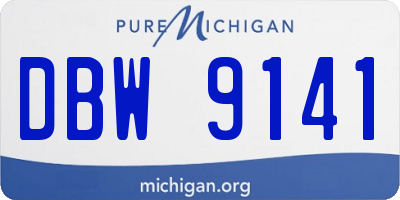 MI license plate DBW9141